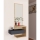 Wand Spiegel met Plank STELLA 90x49 cm bruin/antraciet