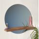 Wand Spiegel met Plank SUNSET 70x70 cm dennen