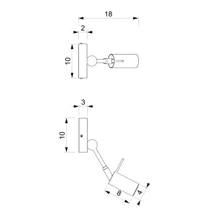 Wand Spot IRIS 1xGU10/MR11/40W/230V zwart/goud