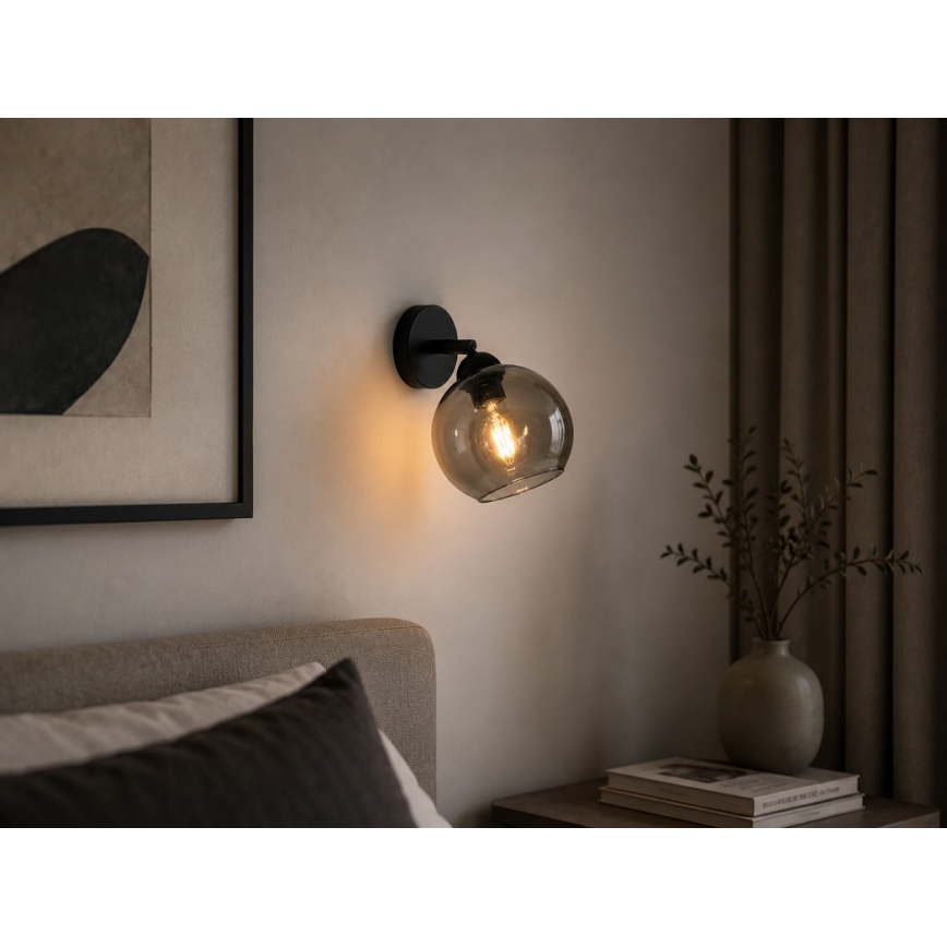 Wand Spot UNO 1xE27/60W/230V zwart