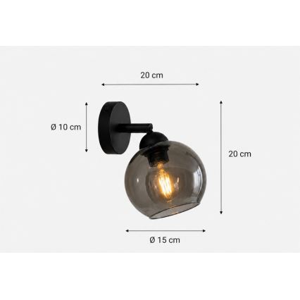 Wand Spot UNO 1xE27/60W/230V zwart
