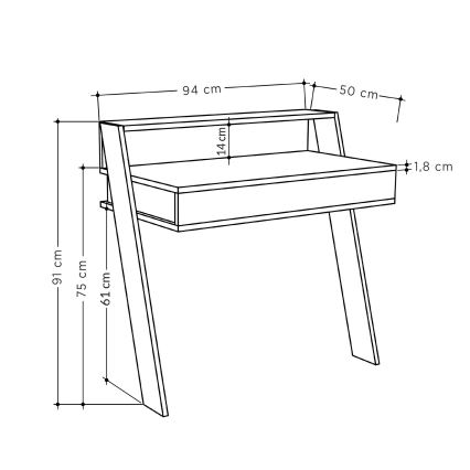 Wand Tafel COWORK 91x94 cm antraciet