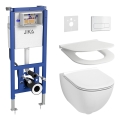 Wandcloset MIO Vortex + toiletzitting SoftClose MIO + bedieningsplaat DUAL + inbouwmodule + isolatieonderlegger