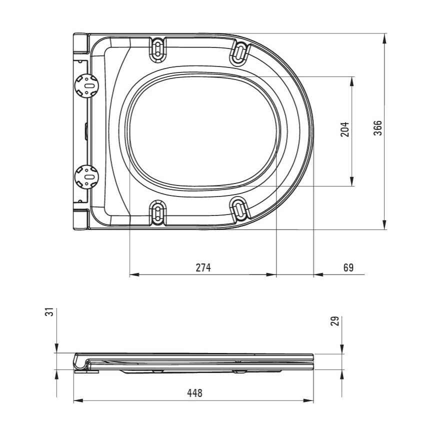 Hangend toilet ROUND + toiletbril SoftClose ROUND + spoelknop SIGMA + inbouwmodule + isolerende onderlegplaat