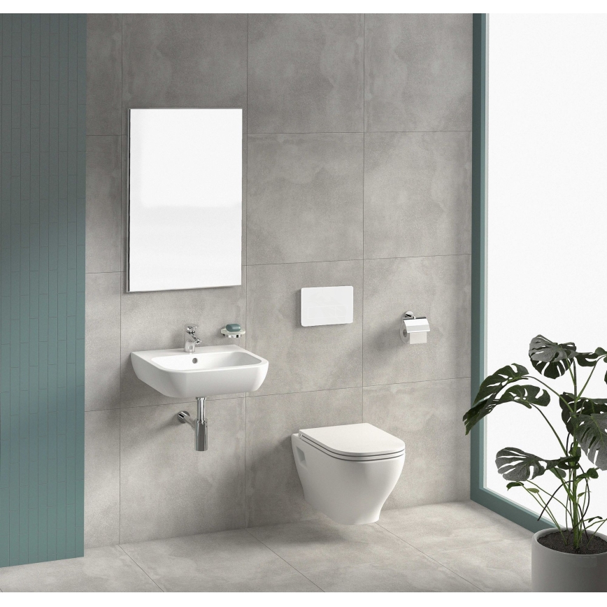 Hangend toilet DEEP + toiletzitting SoftClose DEEP + DUAL-spoelknop + inbouwmodule + isolerende onderlegger