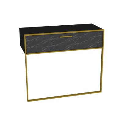 Wandconsoletafel POLKA 76,8x90 cm goud/zwart