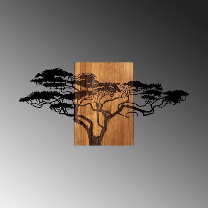 Wanddecoratie 70x144 cm hout/metaal