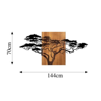 Wanddecoratie 70x144 cm hout/metaal