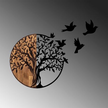 Wanddecoratie 71x92 cm hout/metaal