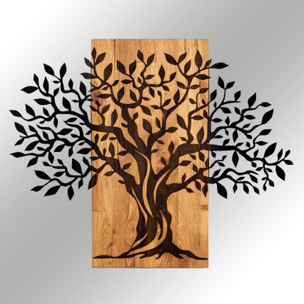 Wanddecoratie 72x58 cm hout/metaal