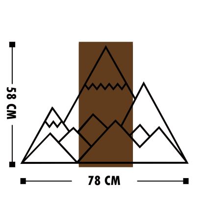 Wanddecoratie 78x58 cm bergen hout/metaal