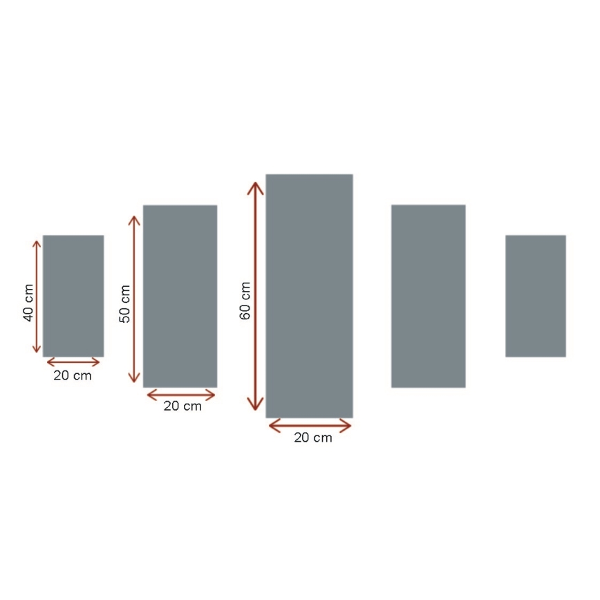 Wanddecoratie set van 5 stuks 110x60 cm boom