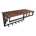 Wandgarderobe met plank NATE bruin/zwart