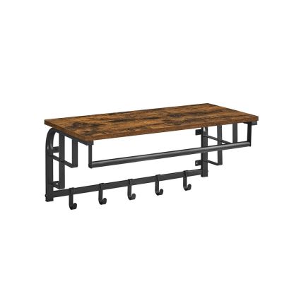 Wandgarderobe met plank NATE bruin/zwart