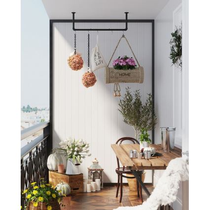 Wandgarderobe voor kledinghangers LINEA 92 x 7 x 30 cm zwart