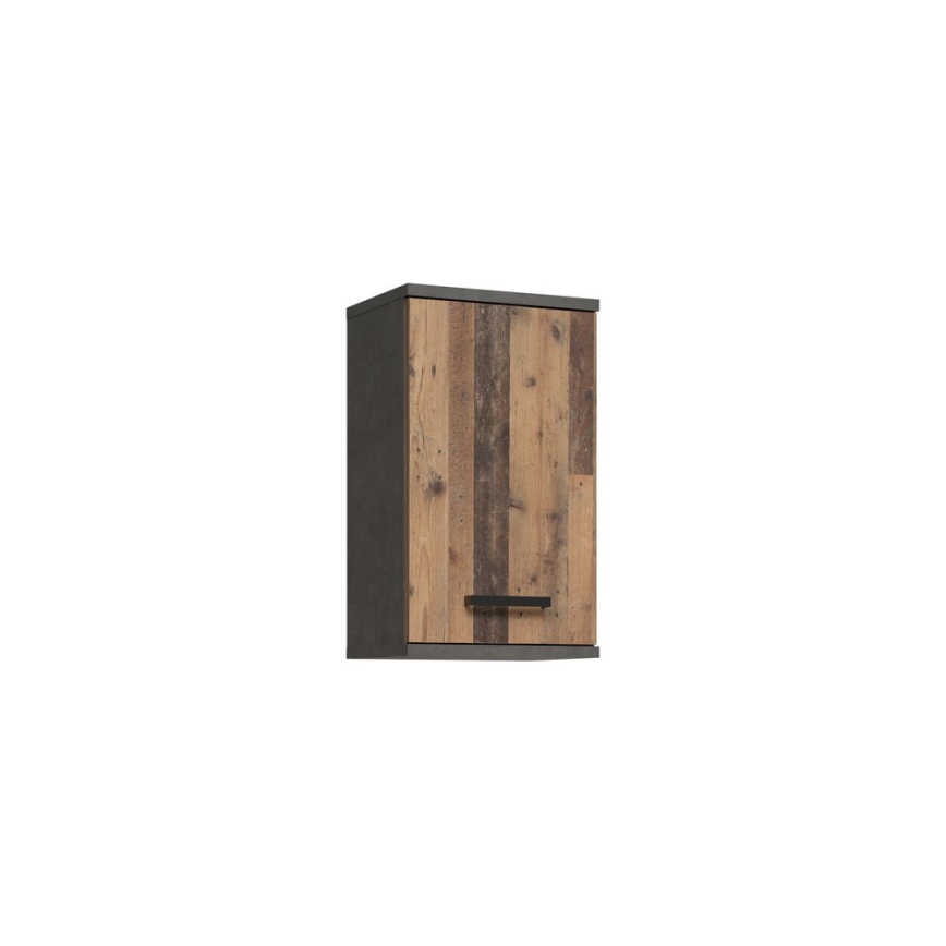 Wandgemonteerde badkamerkast VENOM antraciet/bruin