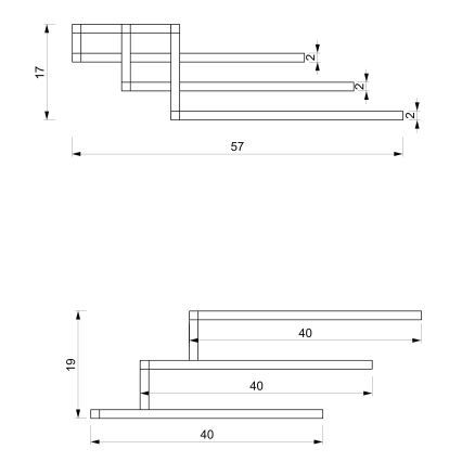 Wandhanddoekhouder 19x58 cm zwart