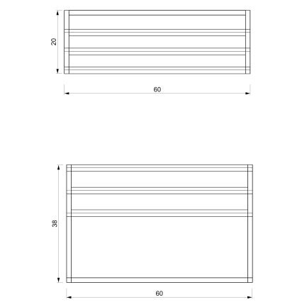 Wandhanddoekhouder 37x60 cm zwart