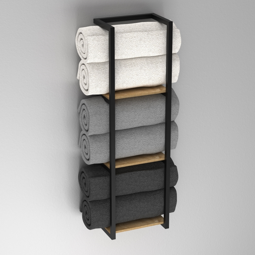 Wandhanddoekhouder 78x23 cm zwart