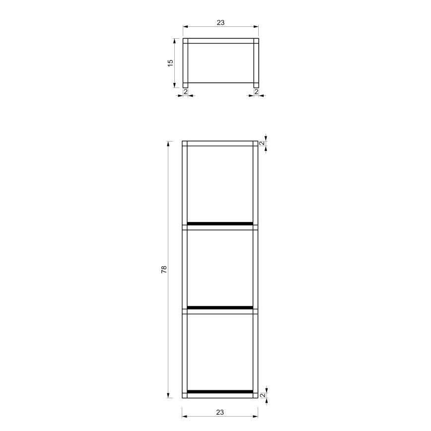 Wandhanddoekhouder 78x23 cm zwart