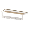Wandhanddoekhouder met plank 10x40 cm wit