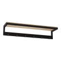 Wandhanddoekhouder met plank 10x60 cm zwart