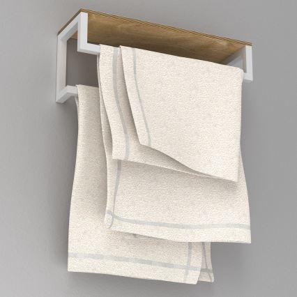 Wandhanddoekhouder met plank 14x40 cm wit