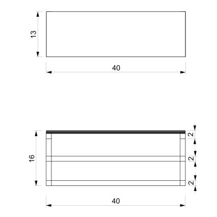 Wandhanddoekhouder met plank 14x40 cm wit