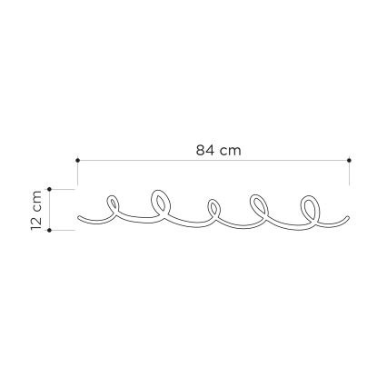 Wandhanger SING 84x12 cm zwart