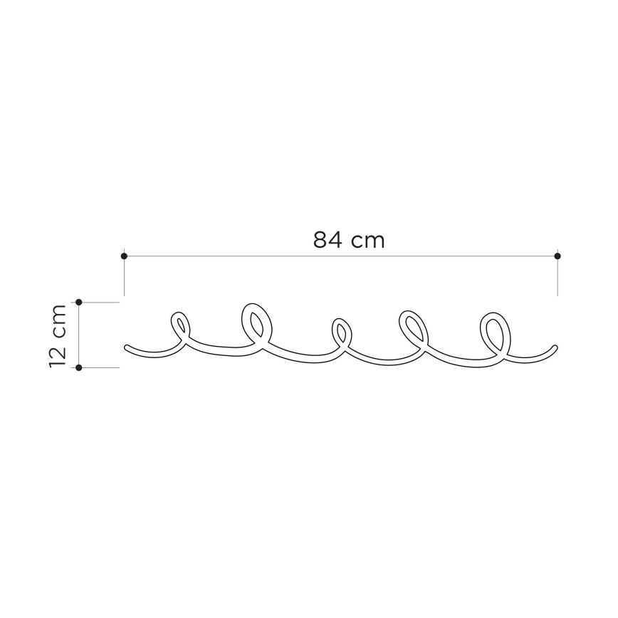 Wandhanger SING 84x12 cm zwart