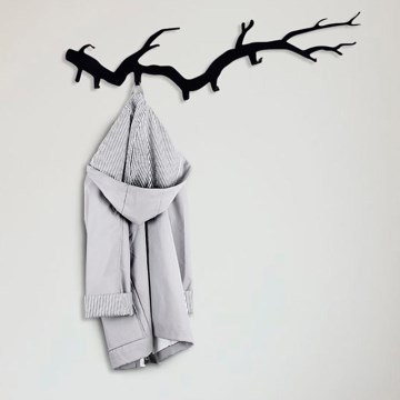 Wandkapstok 87x22 cm met takdesign