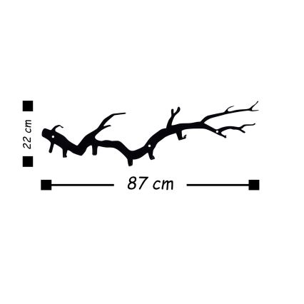 Wandkapstok 87x22 cm met takdesign