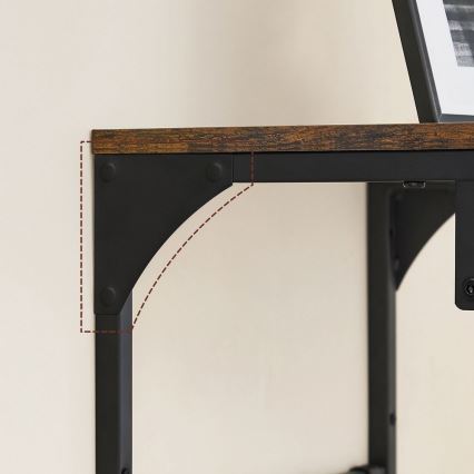 Wandkapstok met plank NATE bruin/zwart