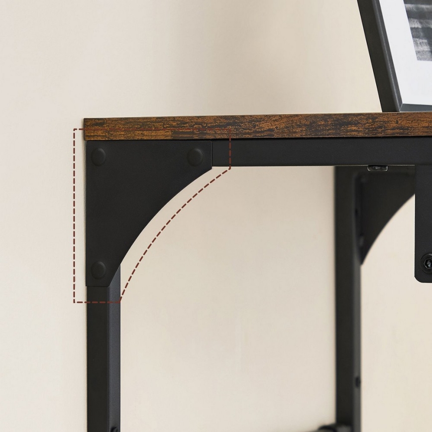 Wandkapstok met plank NATE bruin/zwart