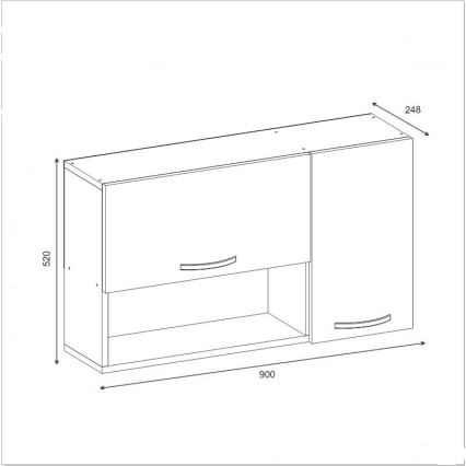 Wandkast AKASYA 52x90 cm wit