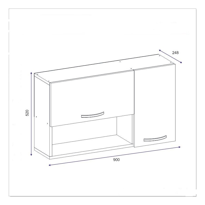 Wandkast AKASYA 52x90 cm wit