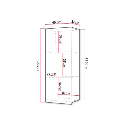 wandkast CALABRINI 117x45 cm wit