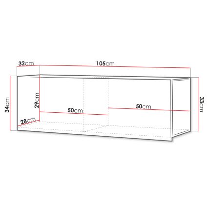 Wandkast CALABRINI 34x105 cm zwart