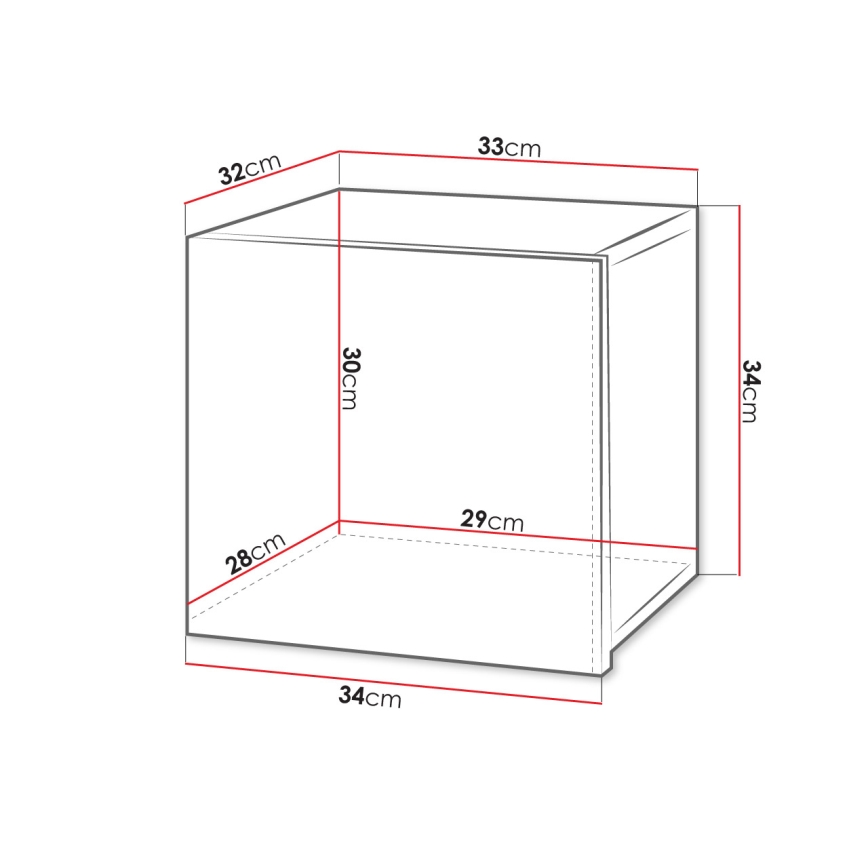 Wandkast CALABRINI 34x34 cm zwart
