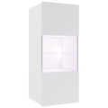 wandkast met LED-verlichting PAVO 117x45 cm glanzend wit