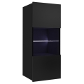 wandkast met LED-verlichting PAVO 117x45 cm glanzend zwart