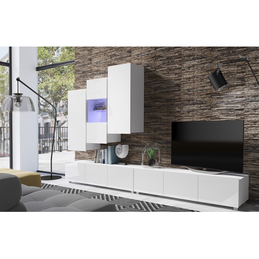 wandkast PAVO 117x45 cm glanzend wit