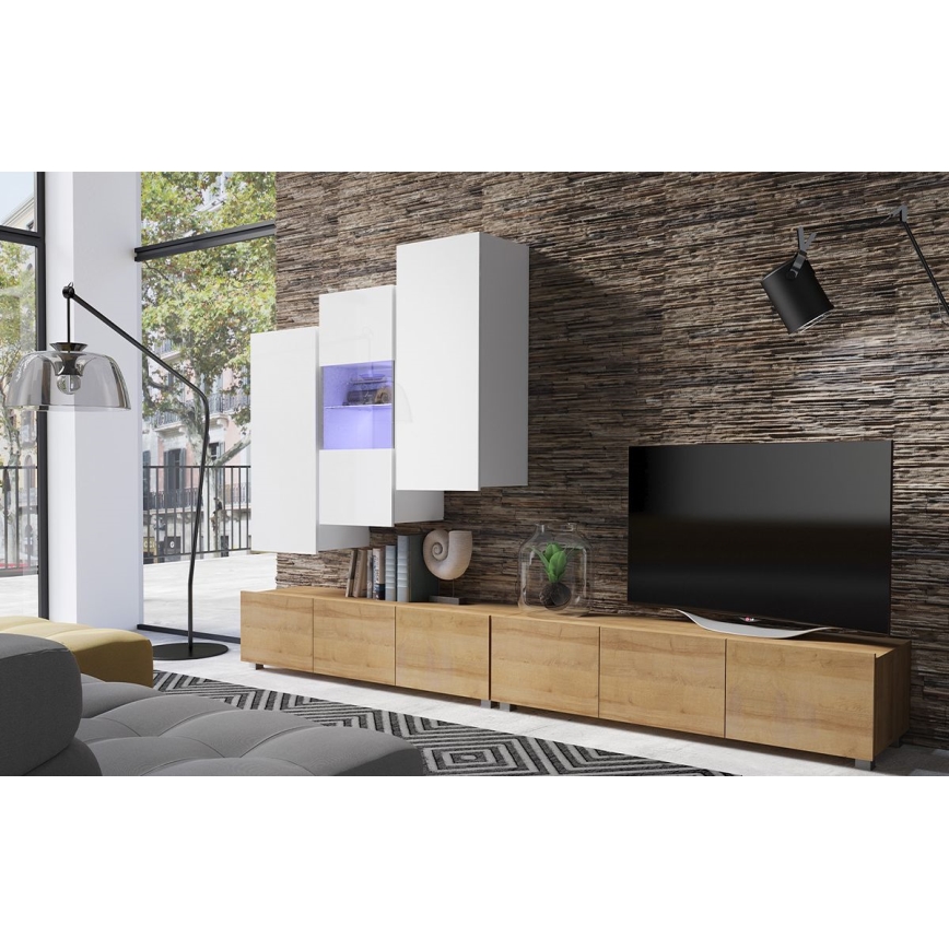 wandkast PAVO 117x45 cm glanzend wit