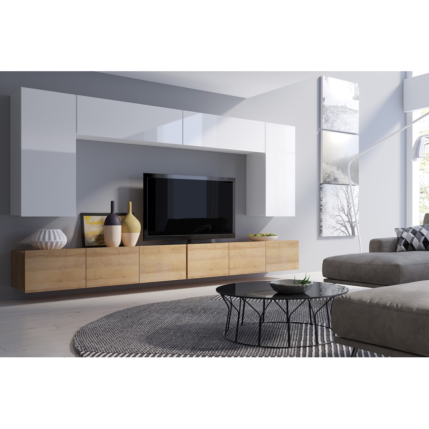 wandkast PAVO 117x45 cm glanzend wit