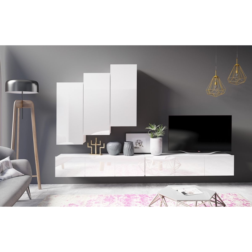 wandkast PAVO 117x45 cm glanzend wit