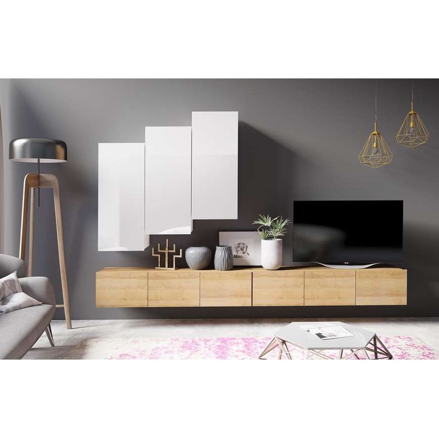 wandkast PAVO 117x45 cm glanzend wit