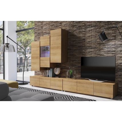 Wandkast PAVO 117x45 cm gouden eik