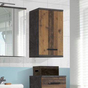 Wandkast voor badkamer VENOM antraciet/bruin