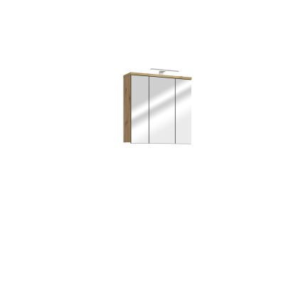 Wandkast voor de badkamer met spiegel VENOM, groen / artisan eik