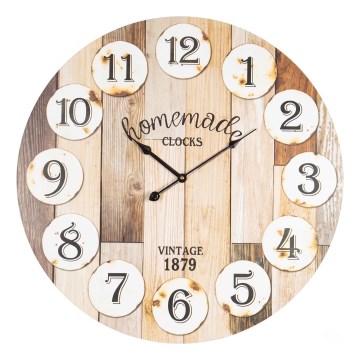 Wandklok 1x AA wit/beige